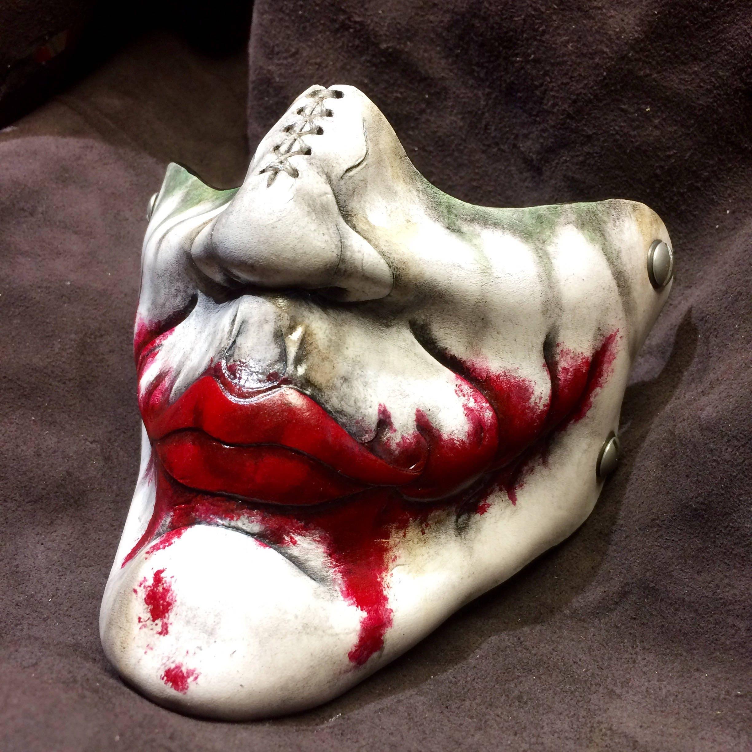 Leather Joker Mask Inspired by Heath Ledgers Joker - Etsy